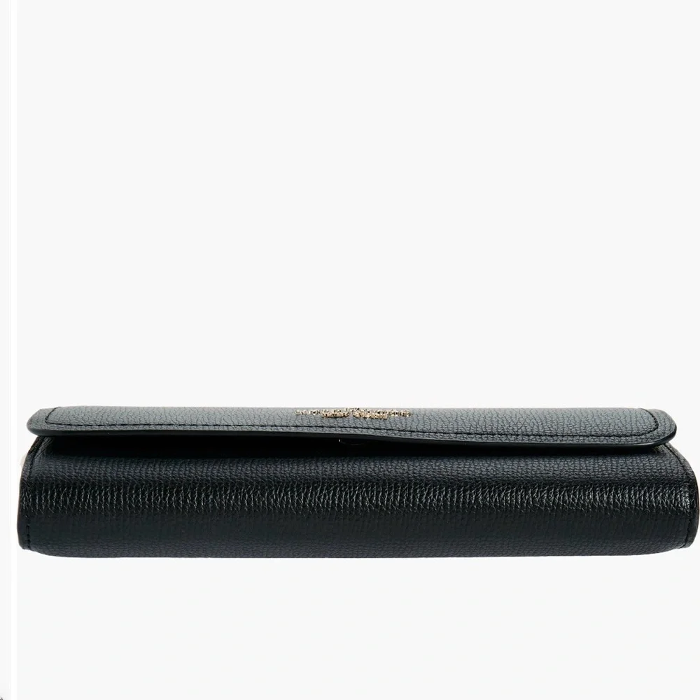 Kate‎ Spade Black Leather Chain Wallet with Cream Interior crossbody